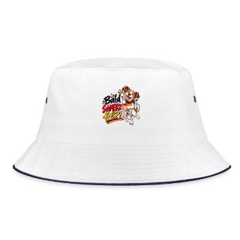 Bald SchMERZ frei?! Gegen Merz  - Bucket Hat - Weiß/Navy - Vorne