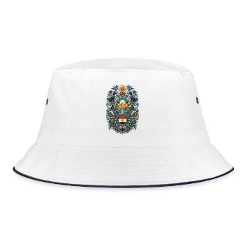 Ägypten | Pyramiden, Horus & Nil - Bucket Hat - Weiß/Navy - Vorne