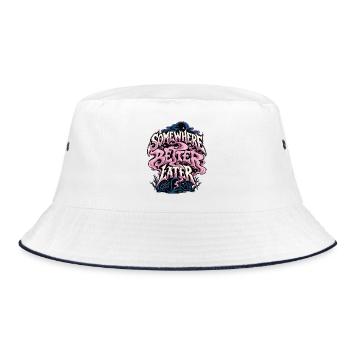 Zwischen Welten Pinker Nebel - Bucket Hat - Weiß/Navy - Vorne