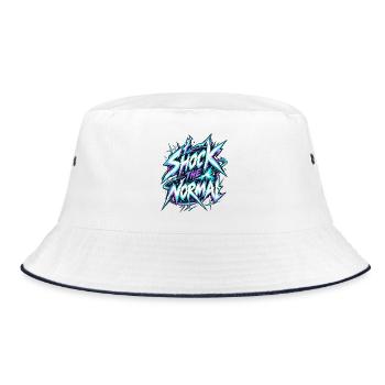 Shock the Normal Neon Graffiti - Bucket Hat - Weiß/Navy - Vorne
