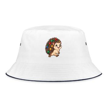 Weihnachten Igel Christbaumkugeln Geschenk - Bucket Hat - Weiß/Navy - Vorne