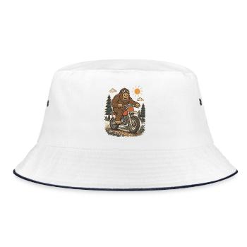  Bigfoot Dirt Bike Sasquatch Riding Motocross - Bucket Hat - Weiß/Navy - Vorne