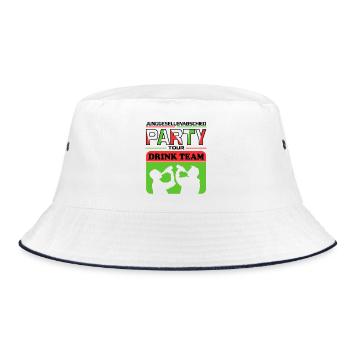 Junggesellenabschied Drink Team Saufen Bier Suff - Bucket Hat - Weiß/Navy - Vorne