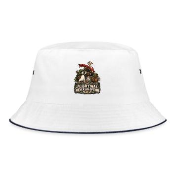 Flight Was Never An Option Vogel Abenteuer Humor - Bucket Hat - Weiß/Navy - Vorne