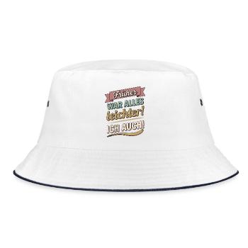 Früher war alles leichter ich auch lustige Sprüche - Bucket Hat - Weiß/Navy - Vorne