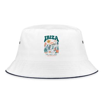 Ibiza 2026 Sun Salt Soul - Bucket Hat - Weiß/Navy - Vorne