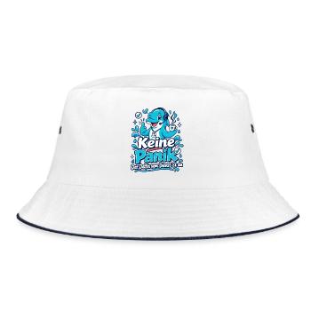 Keine Panik – Der Delfin vom Dienst ist da - Bucket Hat - Weiß/Navy - Vorne