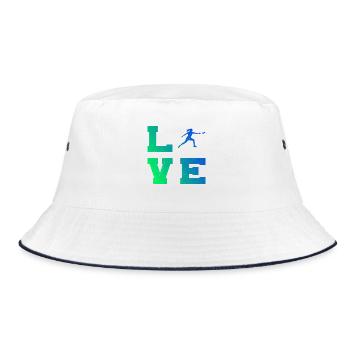 Ultimate Frisbee Geschenkidee für die Discgolferin - Bucket Hat - Weiß/Navy - Vorne