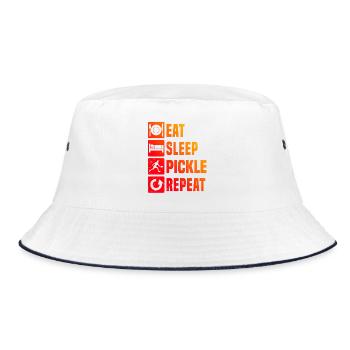 Pickleball players Motiv rund um Pickleballspieler - Bucket Hat - Weiß/Navy - Vorne