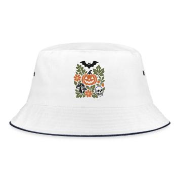 Botanisches Halloween - Bucket Hat - Weiß/Navy - Vorne