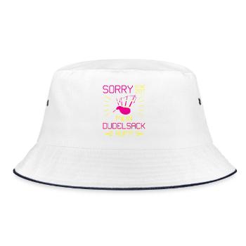 Dudelsackspieler Dudelsack Männer Geschenk - Bucket Hat - Weiß/Navy - Vorne