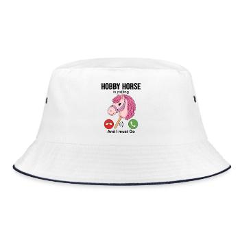 Hobby Horse Is Calling And I Must Go - Bucket Hat - Weiß/Navy - Vorne