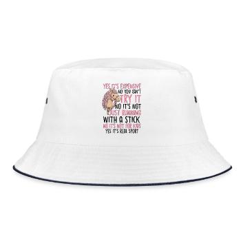 Yes Its Expensive Hobby Horsing - Bucket Hat - Weiß/Navy - Vorne