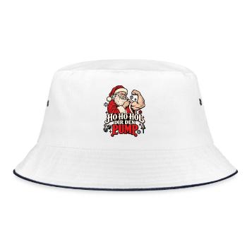 Ho Ho Ho – Dir den Pump zu Weihnachten - Bucket Hat - Weiß/Navy - Vorne
