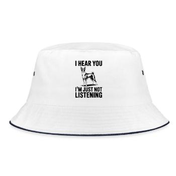 Basenji Spruch Hunde Lustiges Basenji Geschenk - Bucket Hat - Weiß/Navy - Vorne