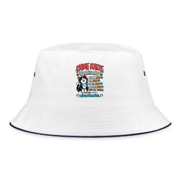 Ohne Katze ist alles doof Lustiger Katzenspruch - Bucket Hat - Weiß/Navy - Vorne