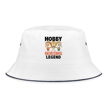 Hobby Horsing Legend - Bucket Hat - Weiß/Navy - Vorne