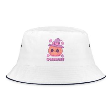 Kawaiiween Kürbishexe - Bucket Hat - Weiß/Navy - Vorne