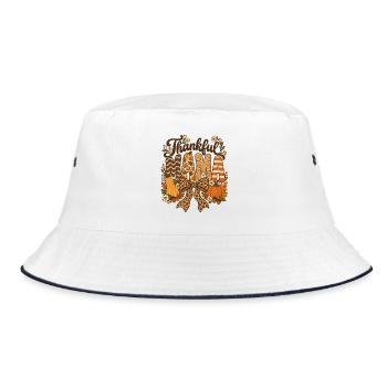 Dankbare Mama Leopard Bow Fall - Bucket Hat - Weiß/Navy - Vorne