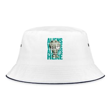 Aliens Always Here Außerirdischer Science Fiction - Bucket Hat - Weiß/Navy - Vorne