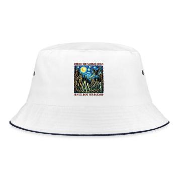 Kryptid Van Gogh schützt unsere Nationalparks - Bucket Hat - Weiß/Navy - Vorne