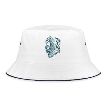 Schneeeule - Bucket Hat - Weiß/Navy - Vorne