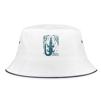 Australien Krokodil Wildnis - Bucket Hat - Weiß/Navy - Vorne