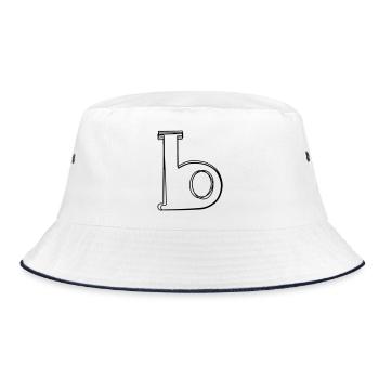 Kleinbuchstabe b handgezeichnet - Bucket Hat - Weiß/Navy - Vorne