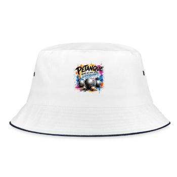  Petanque Mehr Als Ein Spiel Leidenschaft Boule - Bucket Hat - Weiß/Navy - Vorne