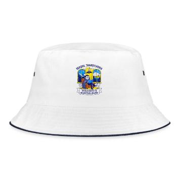 Mountains Brasov Transylvania Introverted And - Bucket Hat - Weiß/Navy - Vorne