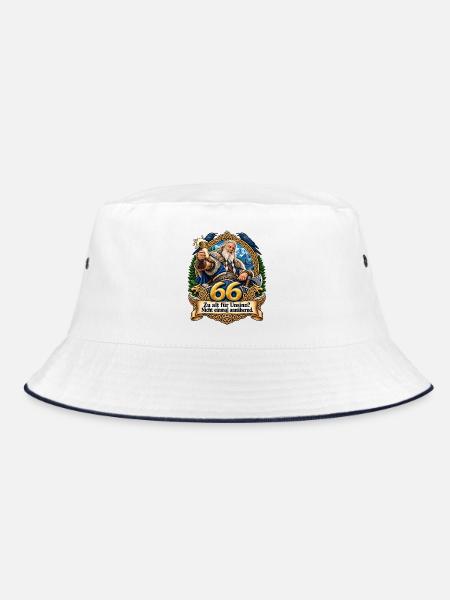 66.Geburtstag - Bucket Hat - Weiß/Navy