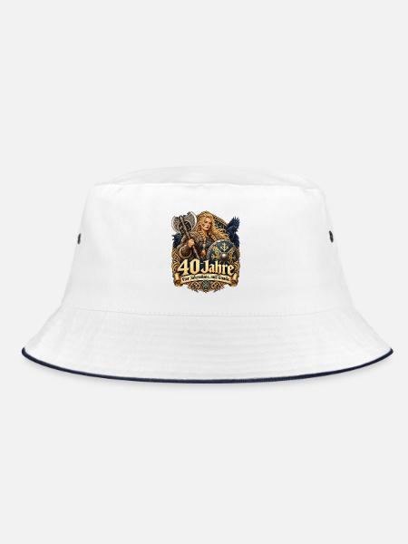 40.Geburtstag - Bucket Hat - Weiß/Navy