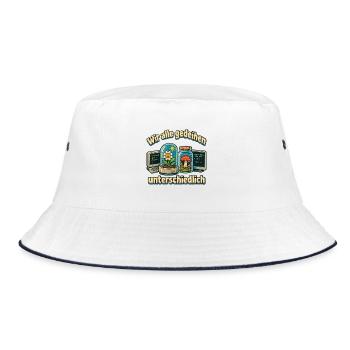 Wir alle gedeihen unterschiedlich PC Garten Nerds  - Bucket Hat - Weiß/Navy - Vorne