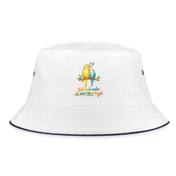 Zwei Vögel singen Liebe - ein Vogel in love  - Bucket Hat - Weiß/Navy - Vorne