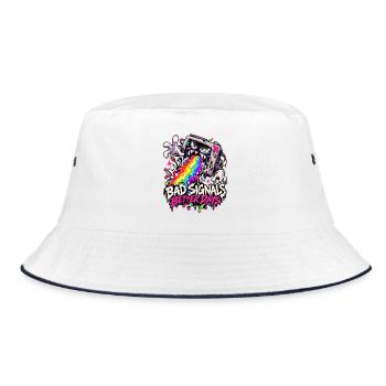 Bad Signals Better Days - Bucket Hat - Weiß/Navy - Vorne
