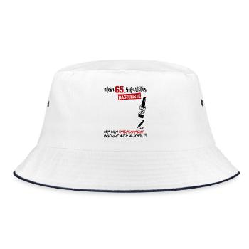 Gästeliste Gästebuch 65 Jahre Alter Geburtstag - Bucket Hat - Weiß/Navy - Vorne
