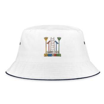 Leiter vom Rechenzentrum funny lustig Gartenliebe  - Bucket Hat - Weiß/Navy - Vorne