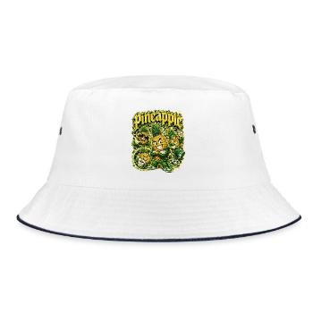 Ananas - Bucket Hat - Weiß/Navy - Vorne