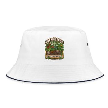 Grown Not Bought Garten-Illustration - Bucket Hat - Weiß/Navy - Vorne