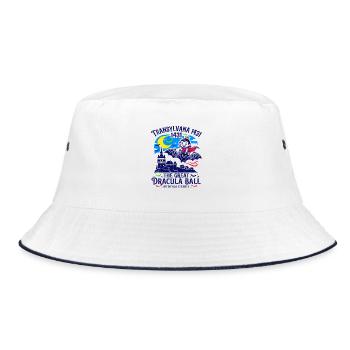 Transulvana 1431 The Great Dracula Ball - Bucket Hat - Weiß/Navy - Vorne