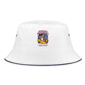 Prague Bohemian Nightmares Surreal Autumn - Bucket Hat - Weiß/Navy - Vorne