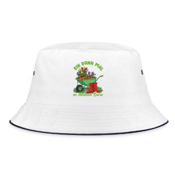 Garten Blumen Frühling Büro Lustiger Spruch - Bucket Hat - Weiß/Navy - Vorne