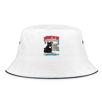Ohne meine Katze ist alles, lustiger Katzenliebhaber - Bucket Hat - Weiß/Navy - Vorne