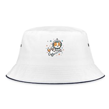 Süßes Corgi-Astronauten-Weltraumhund Süßes Ästhetisches Geschenk - Bucket Hat - Weiß/Navy - Vorne