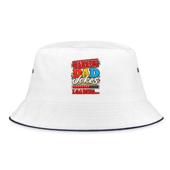 Papa-Witze lädt sich Lustiges Papa-Design - Bucket Hat - Weiß/Navy - Vorne