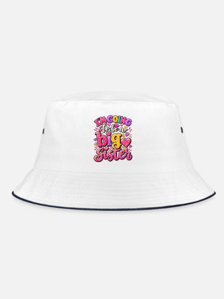 Ich werde eine große Schwester - Bucket Hat - Weiß/Navy