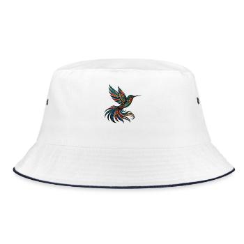 Native American Kolibri Orange - Bucket Hat - Weiß/Navy - Vorne
