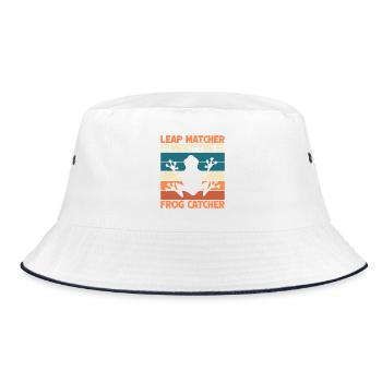 Frog Catcher Leap Matcher Meet The Catcher Frog - Bucket Hat - Weiß/Navy - Vorne