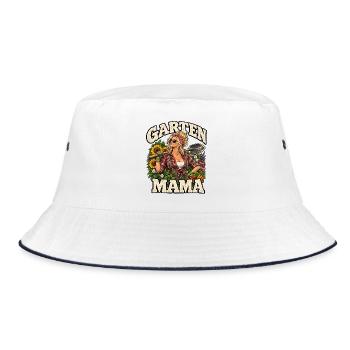 Garten Mama Geschenk Hobbygärtnerin  - Bucket Hat - Weiß/Navy - Vorne