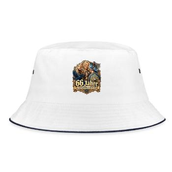 66.Geburtstag - Bucket Hat - Weiß/Navy - Vorne